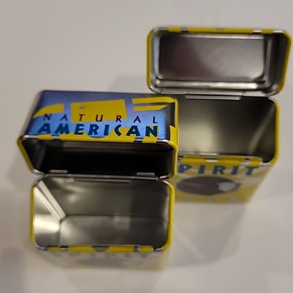 Vintage American Spirit Collectible Cigarette Tin Pack Yellow Silver  OS - Picture 5 of 8